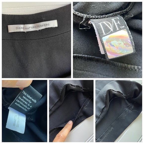DVF Diane Von Furstenberg Manette Sheath Dress Black Size 6 Small Scoop neck - Picture 11 of 13